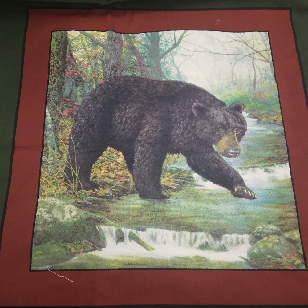 FABRIC Marshall Dry Goods Co. "Black Bear" Pattern #011, 4 Pillow Panels - Picture 5 of 12